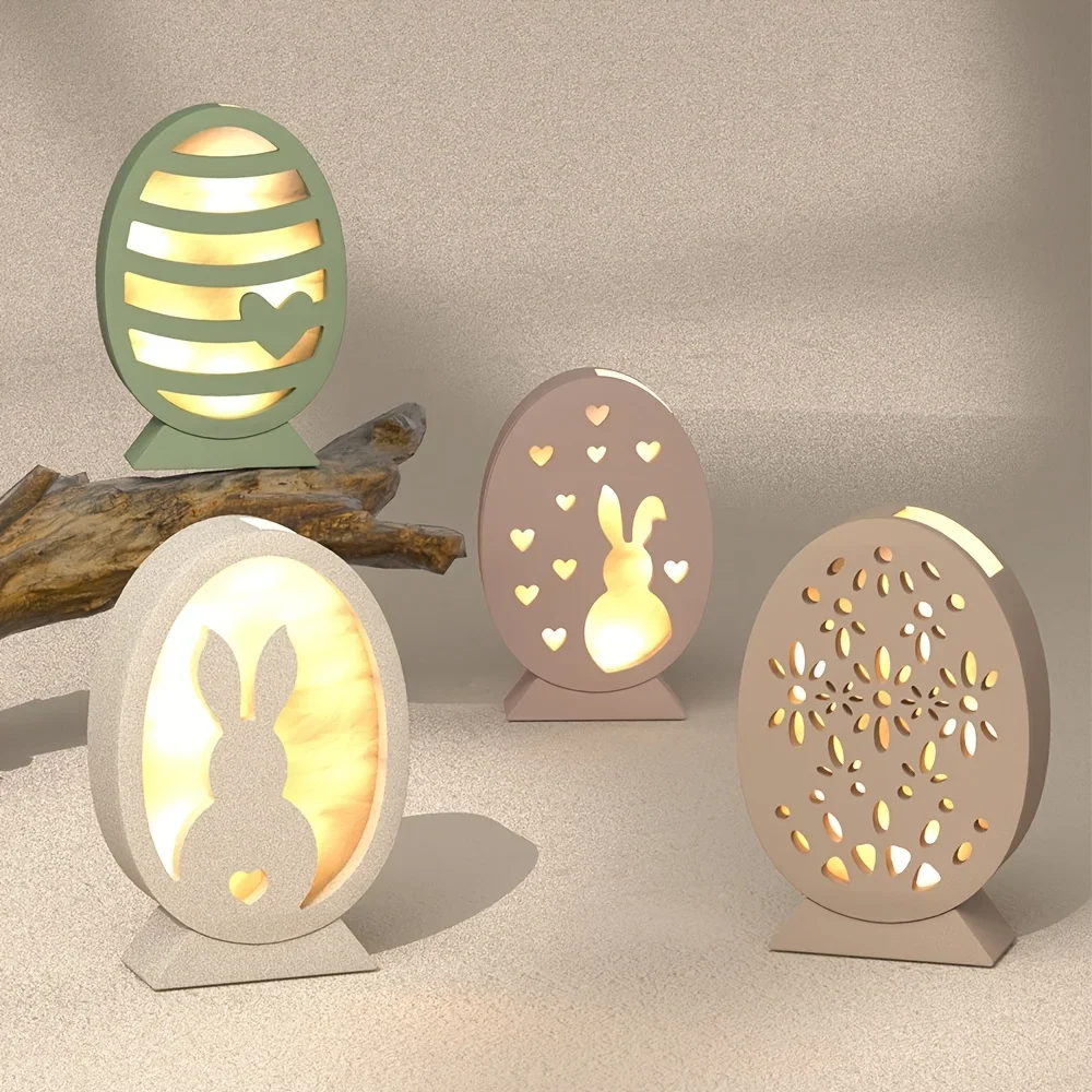 

Reusable Silicone Mold Compatible for DIY Candle Making,Resin Crafts-Hollow-Egg Shape with Rabbit Silhouette,Easter Egg Decor