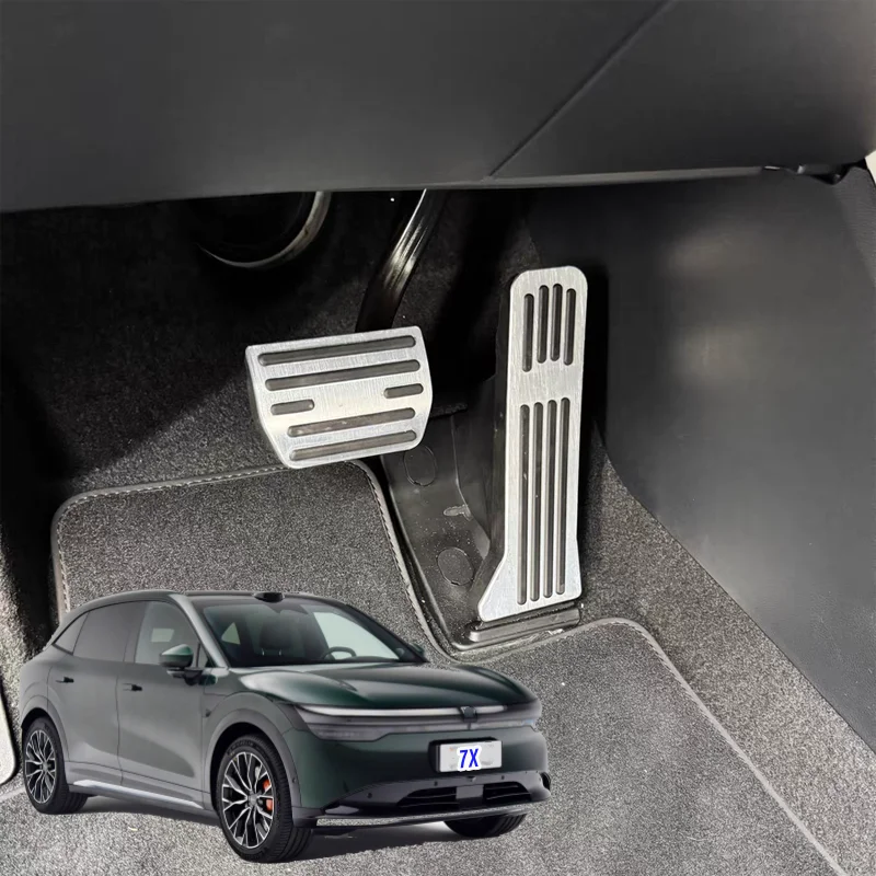 

For Zeekr 7X 2025 2026 Accessories Car Aluminum Accelerator Pedal Anti-Slip Sleeve Brake Foot Pedal Anti-Wear Steel Rubber Pad