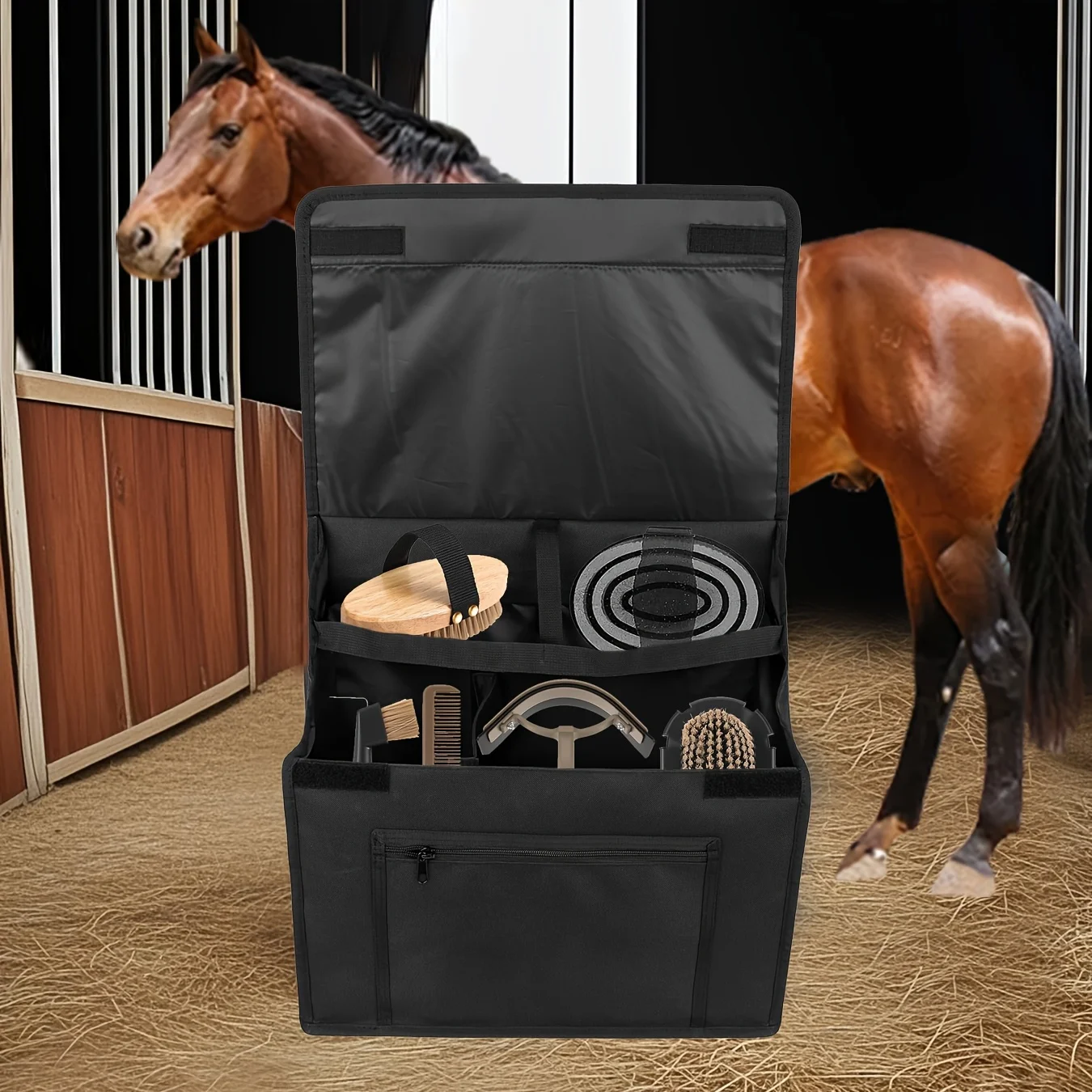 حقيبة تنظيم مستقرة على شكل حصان كبير مع مقصورات متعددة - تخزين قماش متين لحقيبة تخزين متعددة الوظائف #1