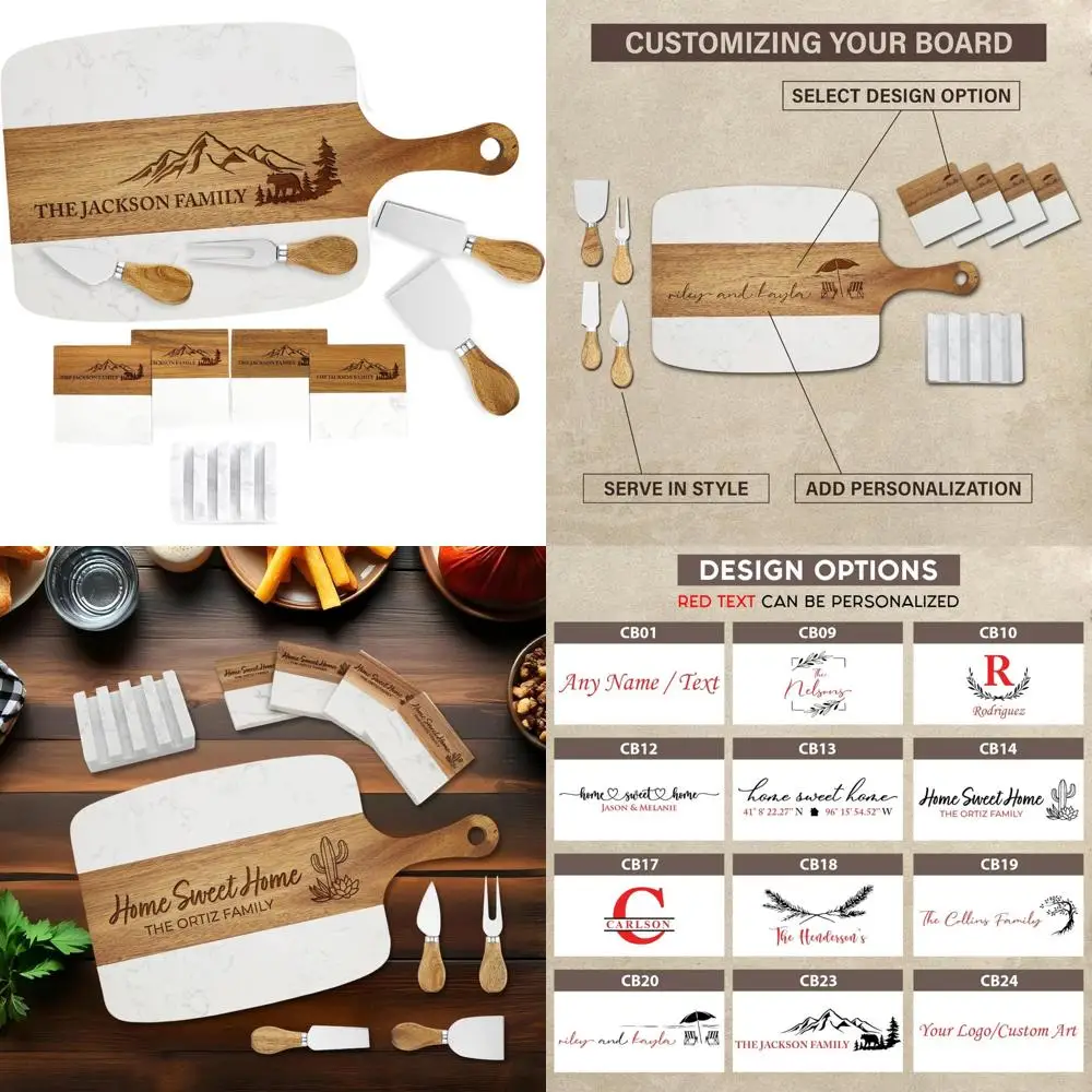 

Personalized Engraved Cheese Board for New Homeowners - Perfect Housewarming Gift for First Apartment