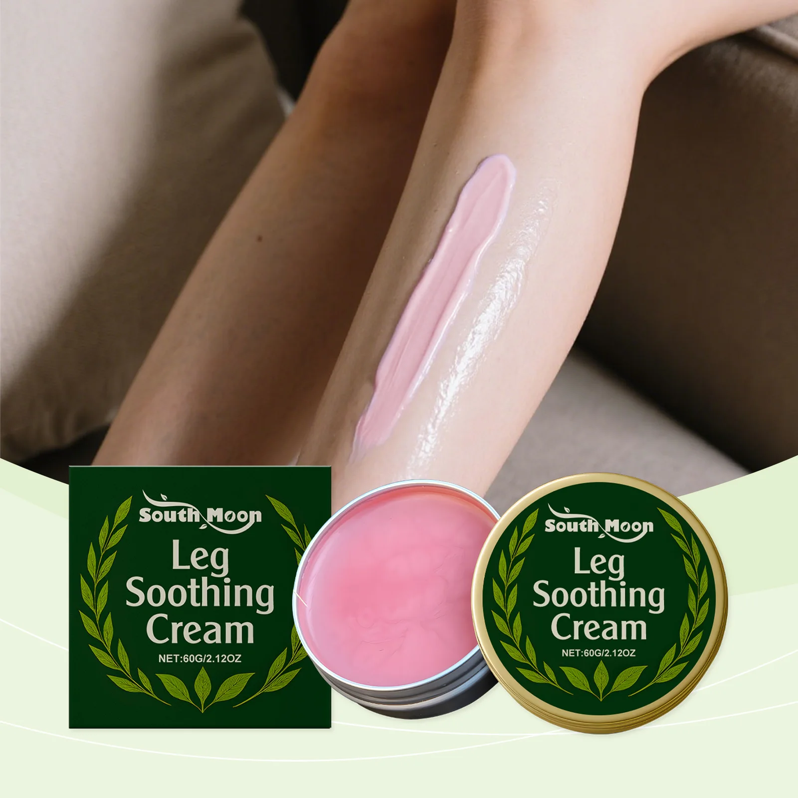 كريم مهدئ للساق يحسن الدوالي ويحسن العناية بالساقين المتعبة وينعم ويغذي البشرة وهو مناسب للاستخدام اليومي