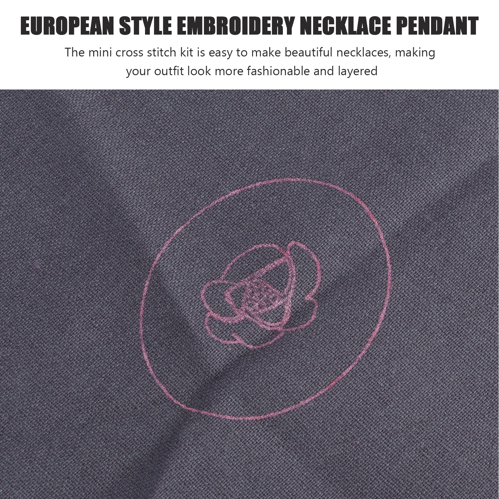 

4Sets Mini Cross Stitch Kit Embroidered Flower Grass Necklace Pendant DIY Embroidery Kit for Beginners Handmade Sewing Pendant