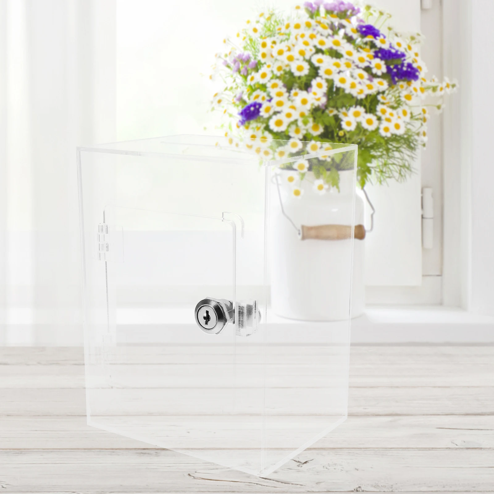 프리미엄 아크릴 투명 저금통 잠금 상자 어린이용 투명 저축 은행 생일 선물 돈 보관함 돈 선물 보관함