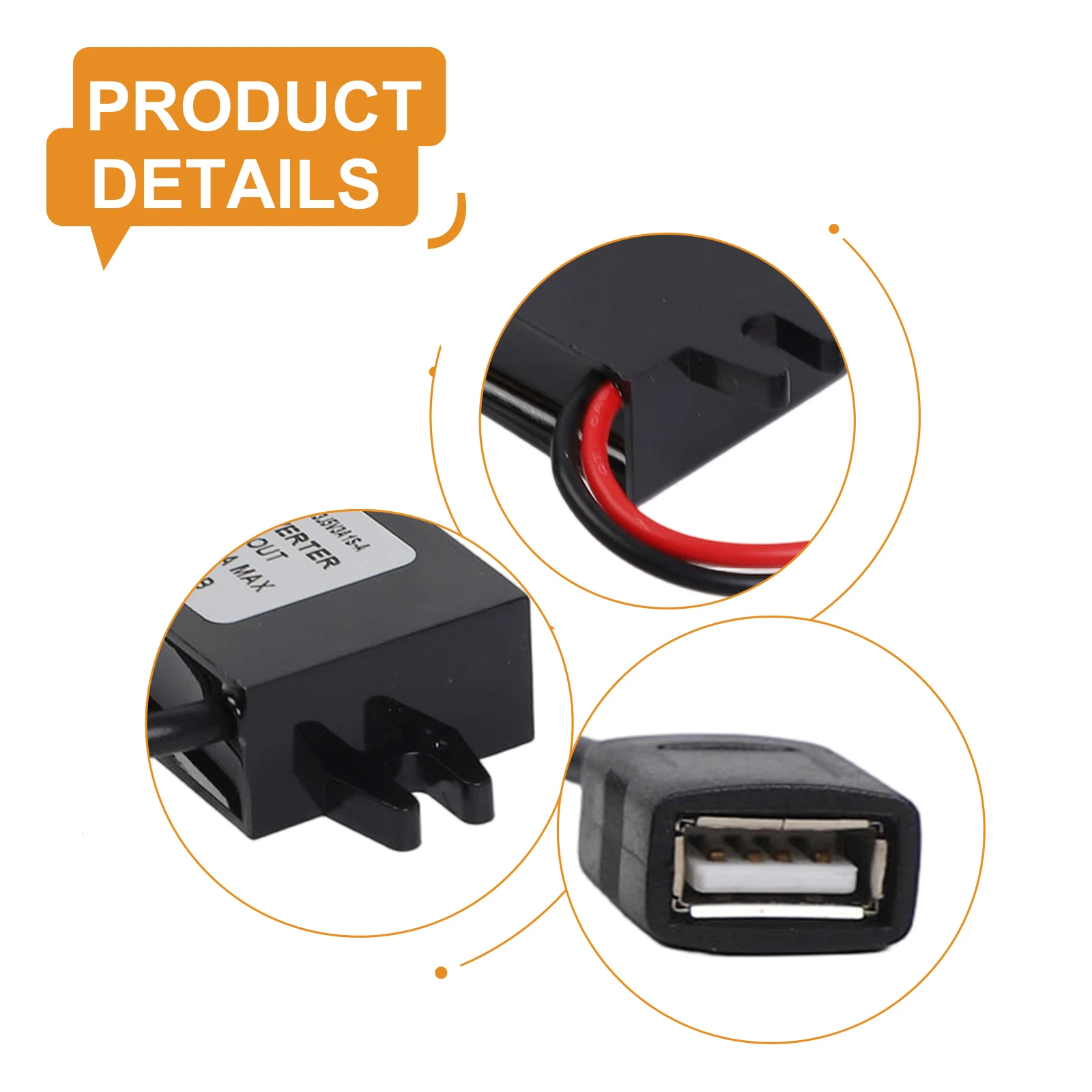 Car Charger Adapter 12V To 5V Adapter Conversion Efficiency 96 Input Voltage Range 8-32V DC Output Voltage 5V DC