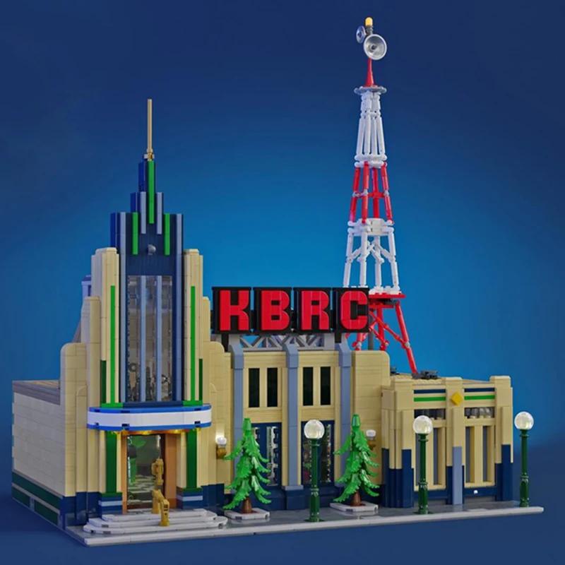 

2681 шт. MOC радиостанция кирпич FM модульные здания строительные блоки Рождественский подарок расширенный дисплей для серьезного коллектора кирпича
