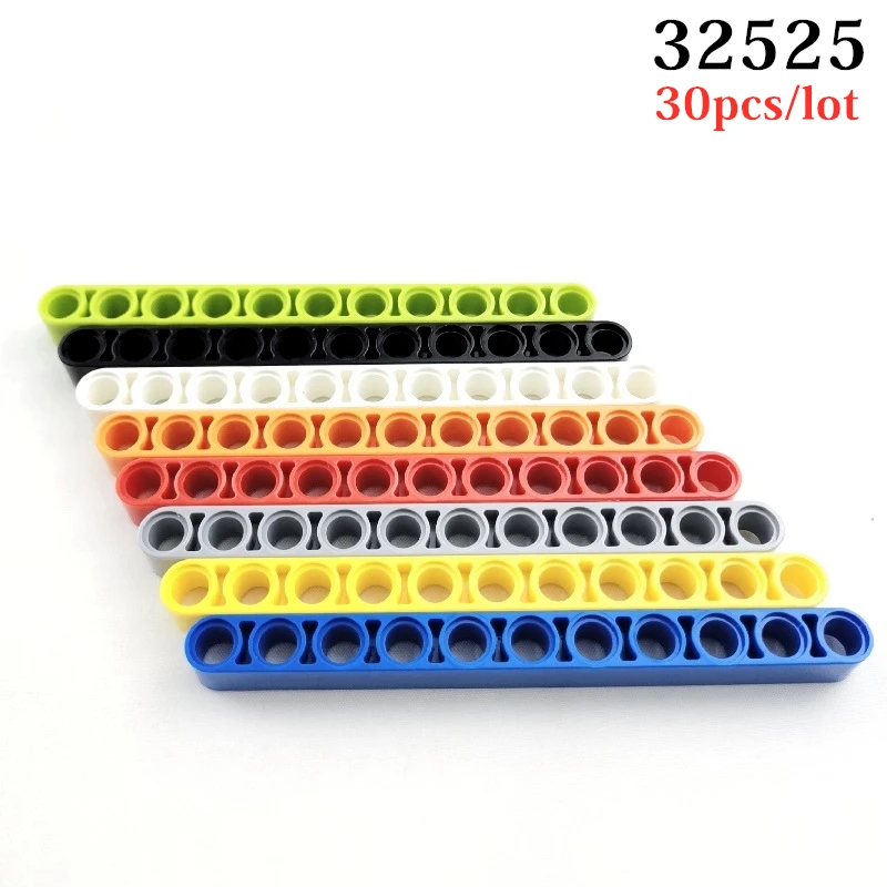 32525 하이테크 1x11 홀 리프트암 MOC 빌딩 블록 부품, 자동차 입자 조립, DIY 교육용 벽돌, 어린이 장난감, 로트당 30 개