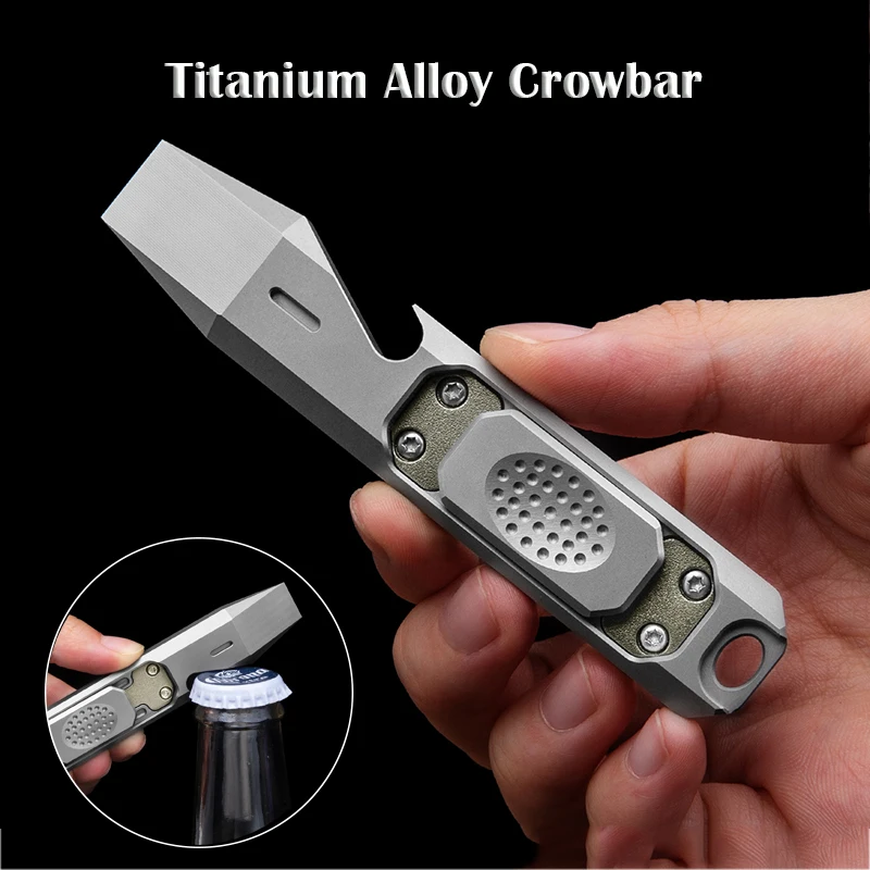 titanium alloy multi function descompressao push slider abridor de garrafas anti stress outdoor camping ferramentas edc tc4 01