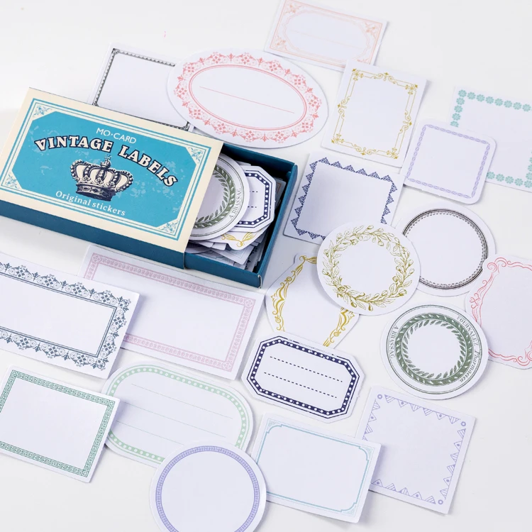 60 stks Vintage stickers in dozen memo decoraties handgemaakte DIY labels plakboek materialen briefpapier decoraties