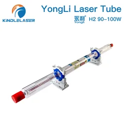 KINDLELASER Yongli H2 90-100W CO2 Laser Tube H Series Dia.60mm Wooden Box Packing for Laser Engraving Cutting Machine