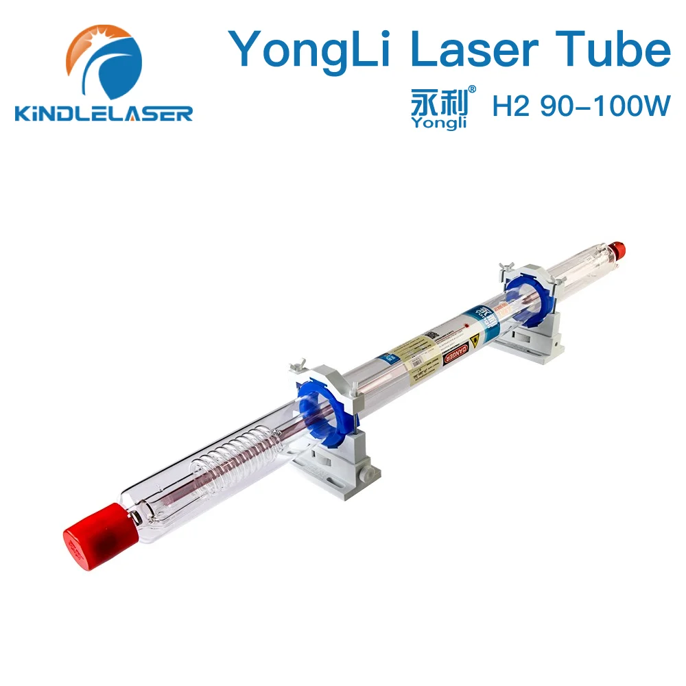 Kindlaser Yongli H2 90-100W CO2 rura laserowa seria H Dia.60mm drewniane pudełko do pakowania maszyna do laserowego cięcia i grawerowania