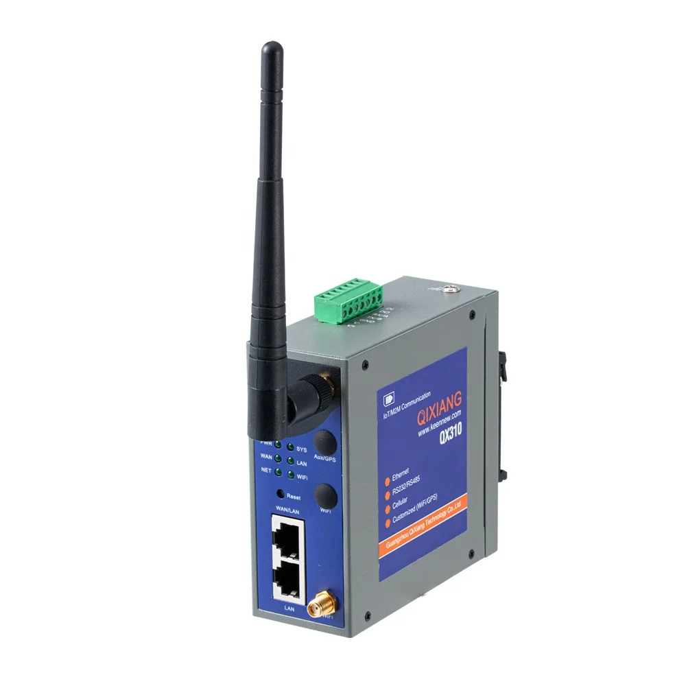 Qixiang QX310-NW industrial 4g 3g LTE gateway router with Din Rail mount WiFi VPN for m2m iot application