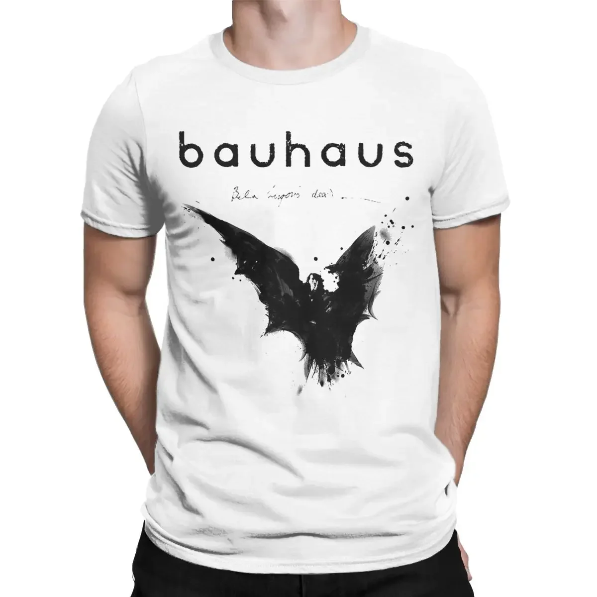 The Black Bat Bauhaus T-Shirts for Men Vintage Cotton Tee Shirt Crewneck Short Sleeve T Shirts New Arrival Clothing