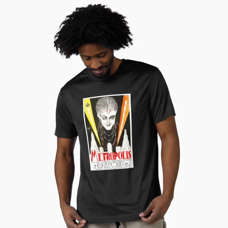 

Fritz Lang's Movie Metropolis 1927 German Sci-Fi Gift t shirt 0323 Cyberpunk Robot Maria Graphic Clothes Large size Tops S-6XL