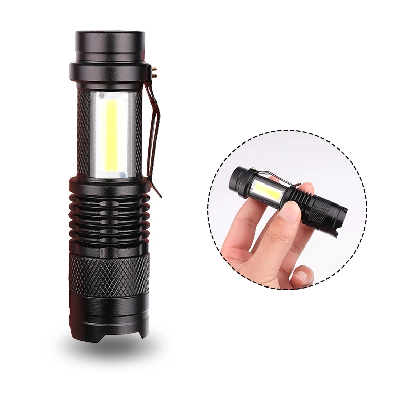 Tactical FlashlightNewest Design Q5 Built in Battery USB Charging Flashlight Zoomable Waterproof Tactical Torch Lamp LED Bulbs
