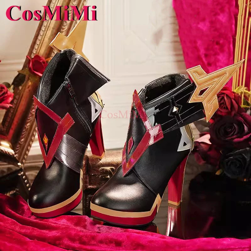 

CosMiMi Game Genshin Impact Mavuika Shoes Cosplay Fashion Universal High Heels Carnival Role Play Accessories 36-39 Size New