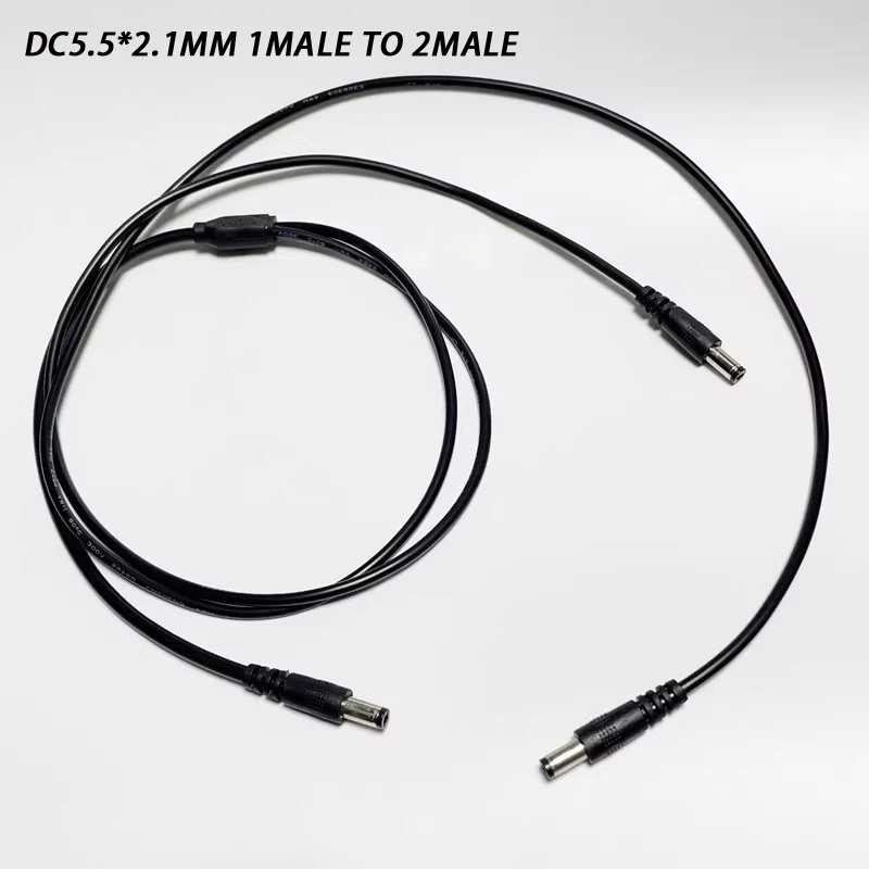 DC Power Plug 12V 1MALE TO 2 MALE MALE TO MALE DC power cables For Extendsion Power Cord 0.6m 1.05m