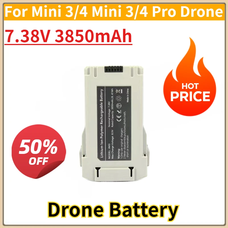 

Brand New Replacement Drone Battery 7.38V 3850mAh for Mini 3/4 Mini 3/4 Pro Drone Flight Time 47 Minutes