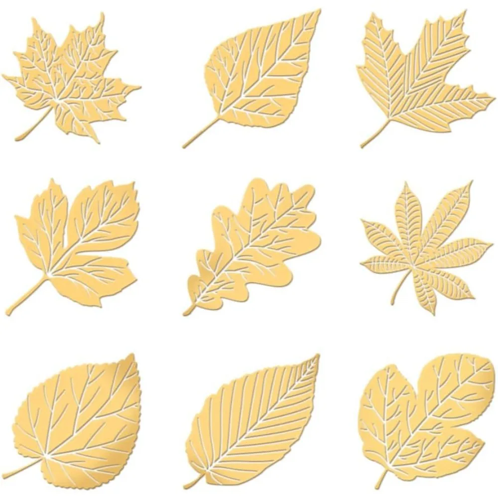 

9pcs 1.6x1.6 Inch Leavess Stickers Maple Leaves Self Adhesive Stickers Autumn Theme Metal Stickers for Scrapbooks DIY Resin