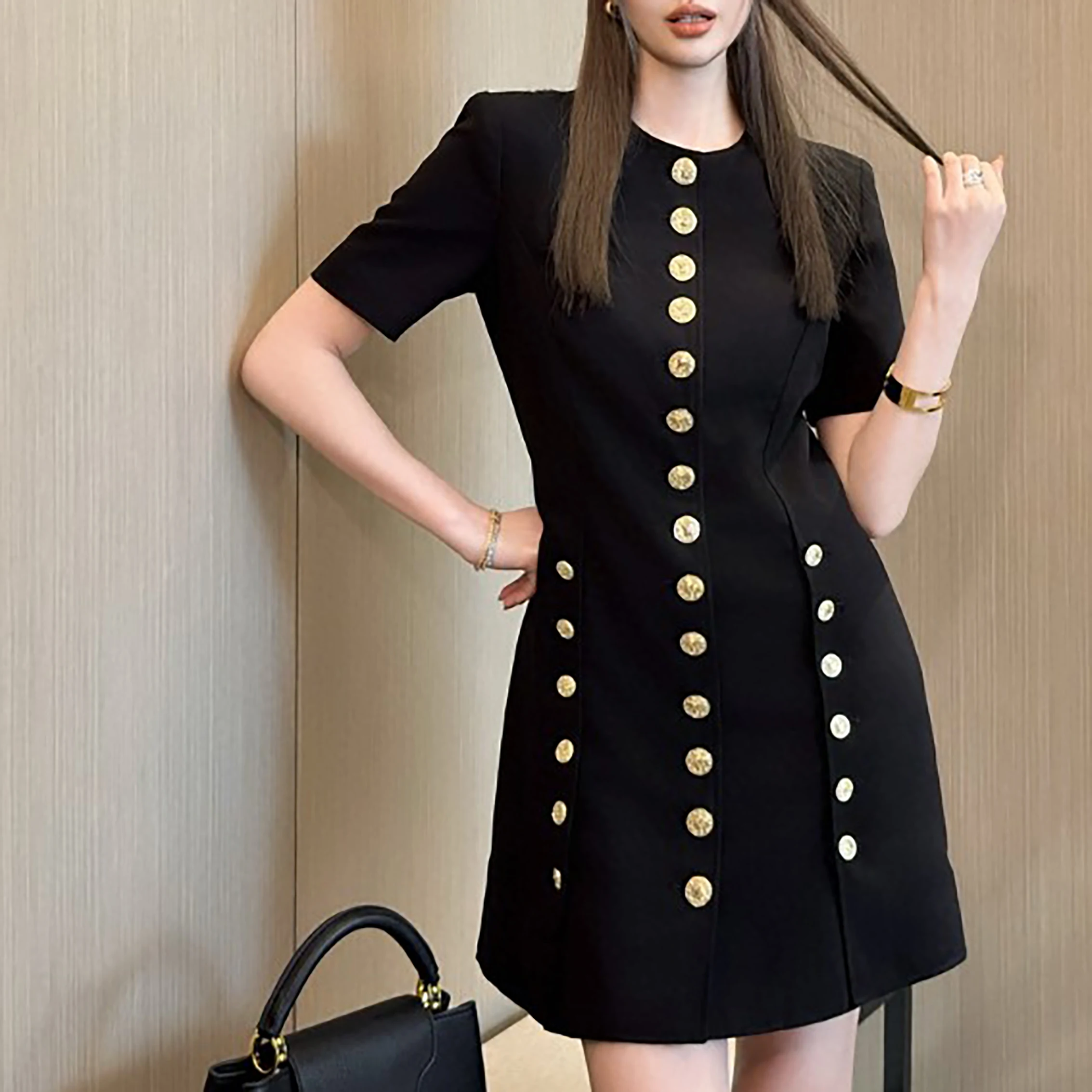 

2025 New Arrival Round Button Dress for Women