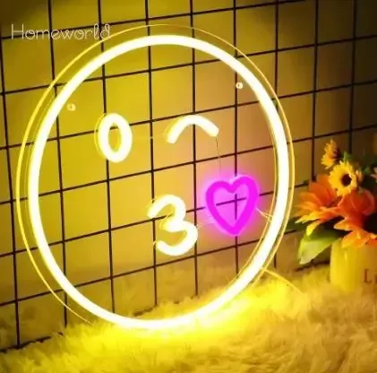 Smiley Face Neon Sign,Smile Face Led Light up Sign for Home Kids Room Office Wedding Birthday Party Decor  for Christmas Gift
