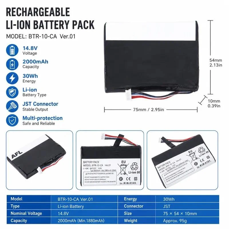 for Fujikura Btr-10 Battery Compatible with FSM-12S 21S 22S Fusion Splicer Replacement Part S015527