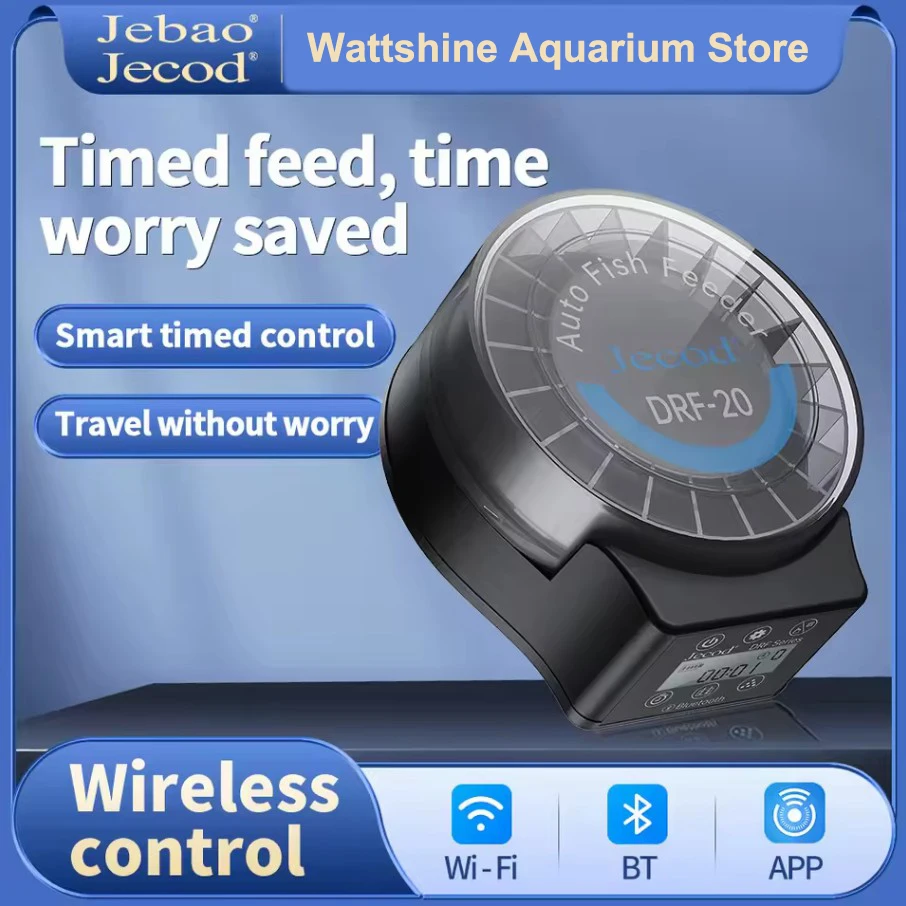 Jebao Jecod DRF التلقائي خزان الأسماك المغذية BT التحكم عن بعد مع توقيت رقمي تغذية موزع الغذاء لحوض السمك أسماك الحيوانات الأليفة