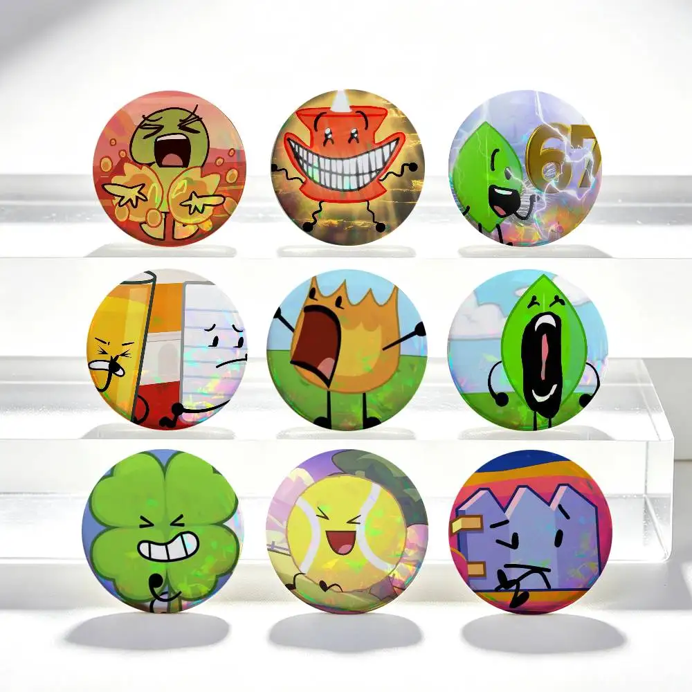 Anime Inanimate Insanity BFDI Memes Anime Button Pin Minimalist Y2K Psychedelic Retro Brooch Bag Lapel Badge Jewelry Gifts