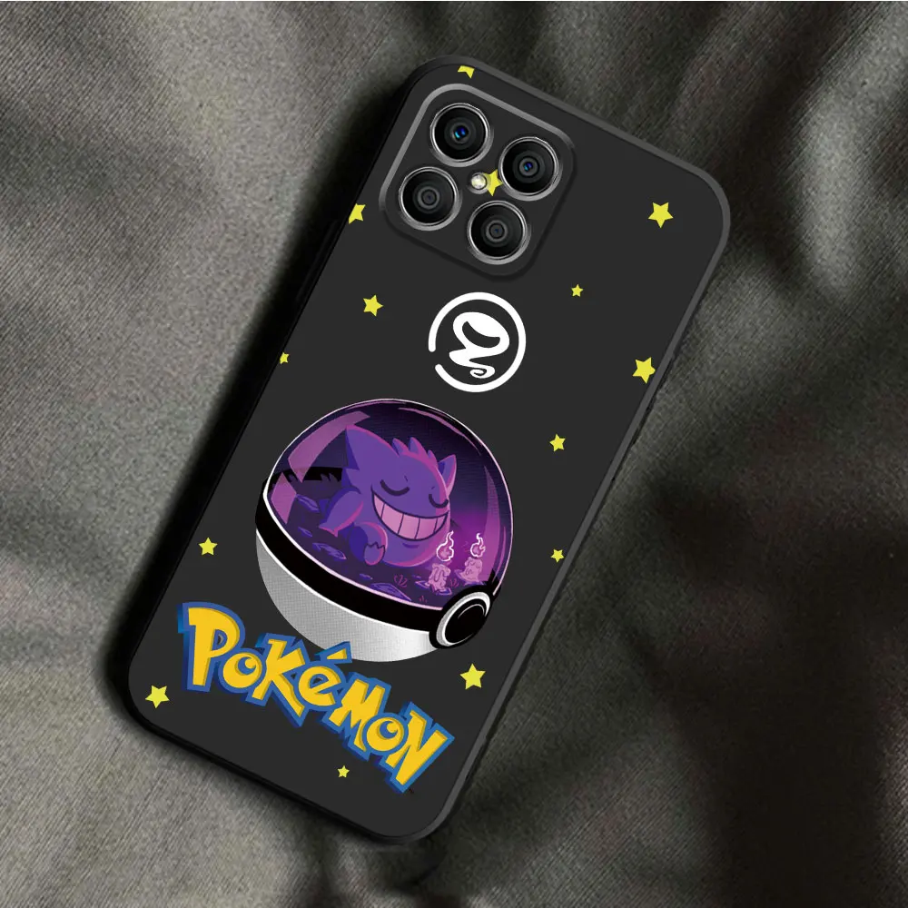 Pokemon Pikachu Case For Honor 90 Lite 8X 20 70 X8 X8A X9a X7 X6 50 Magic5 Pro 4 Black Soft Phone Funda