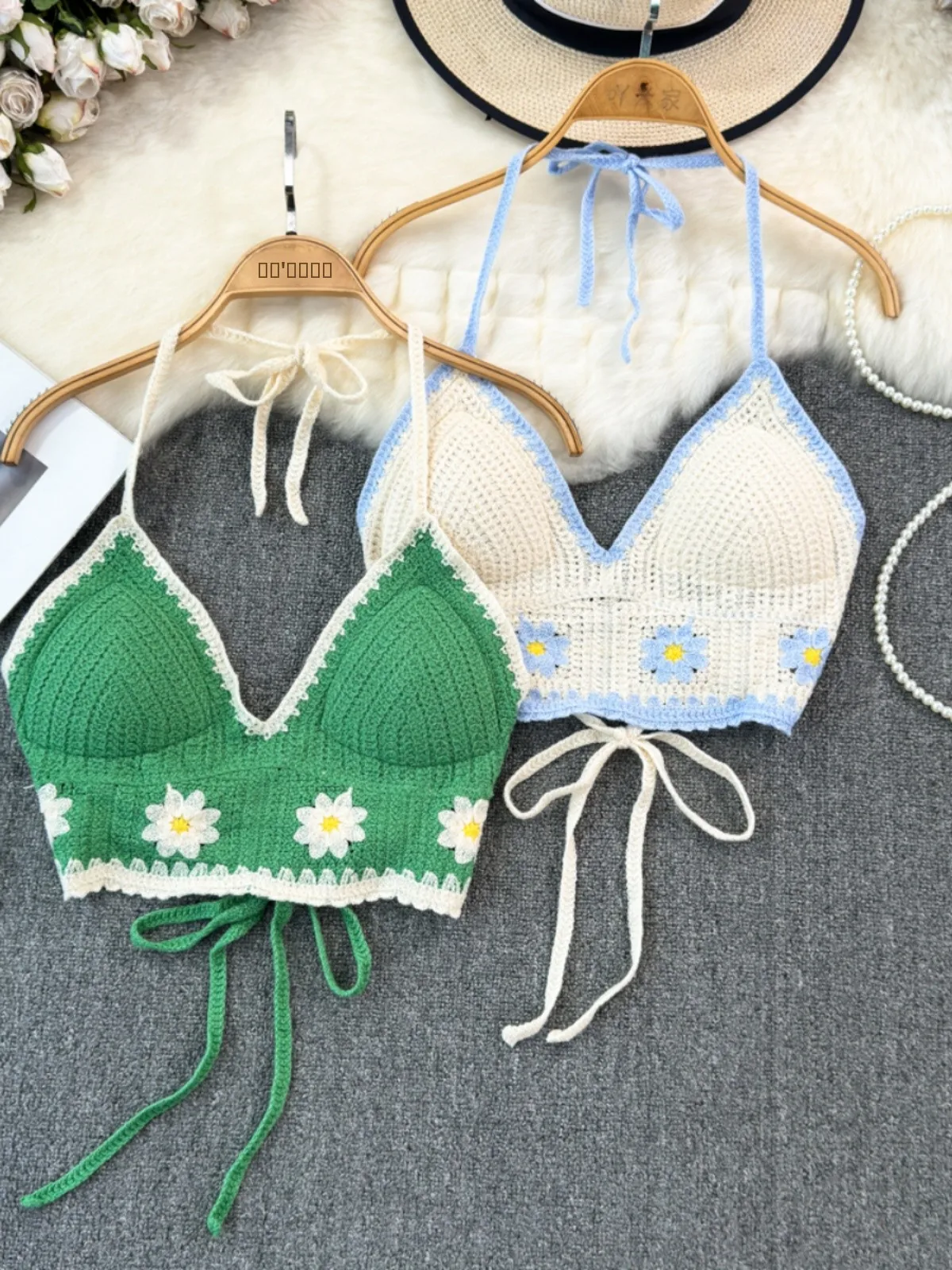 

Пляжный вязаный жилет с вырезами на бретелях, женская верхняя одежда, облегающий топ, крючок, цветочный узор, подвесной