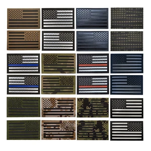 Hoa Kỳ Hoa Kỳ Hồng ngoại IR phản xạ IR phản xạ, Dòng màu xanh Biker, Dải nhãn dán lớn cho nắp lưng 8 Ruy băng ba lô bán hàng chính - 3