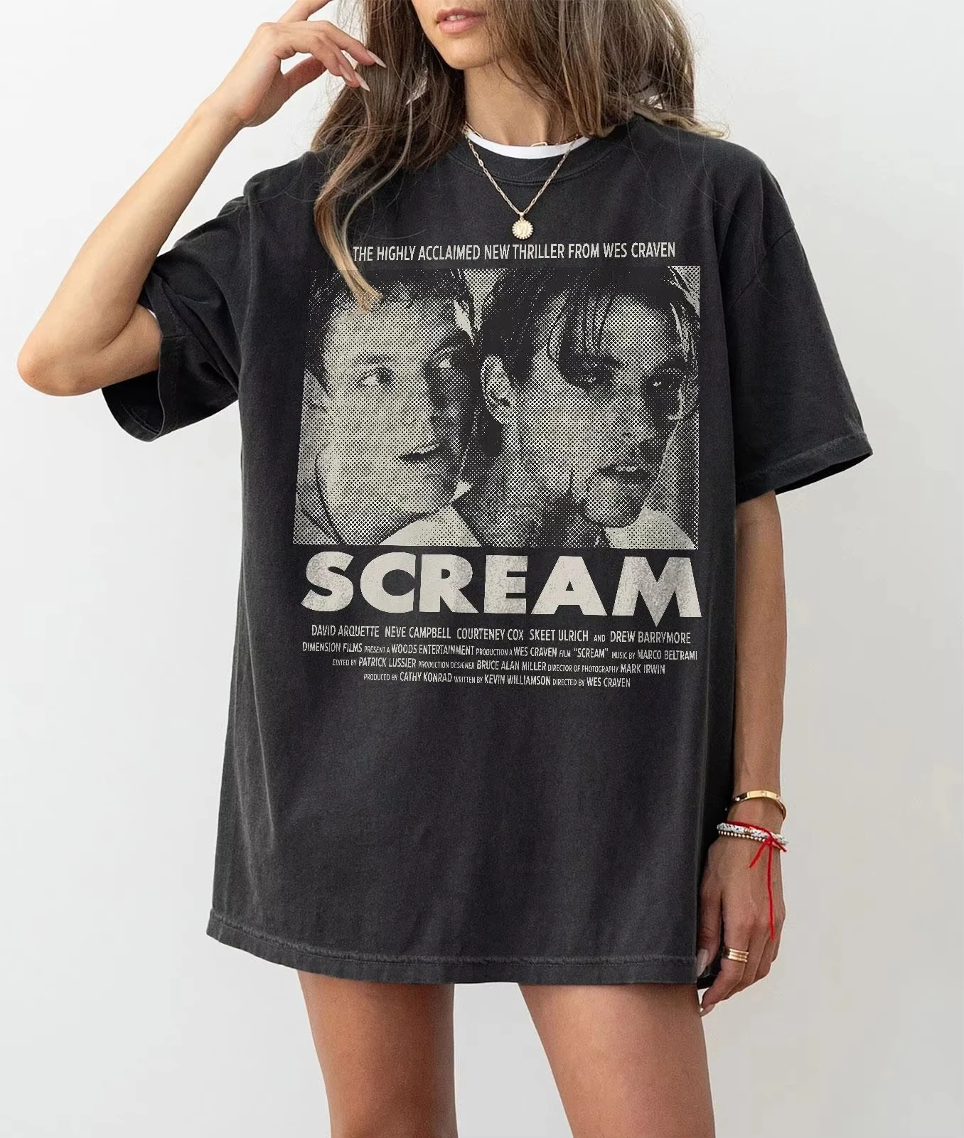 Scream 1996 Film Billy Loomis Stu Macher Grafik-T-Shirt Horrorfilm Lässiges Kurzarm-Unisex-Streetwear-Oberteil – Detail 2