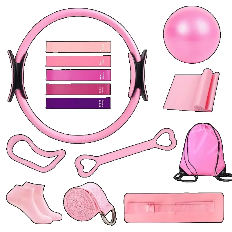 YTYINYoga Fitness Kit Resistance Bands Pull Rings Pilates Ring Ball Mat Leg Shapers Unisex Body Shaping Tools CX-1300