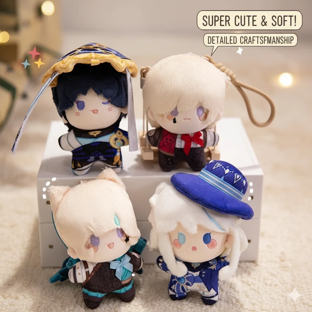 

12 см мультфильм Genshin Impact Bag кулон мягкая фигурка странник Furina Lyney Lynette кукла милый брелок Kawaii плюшевые подарки