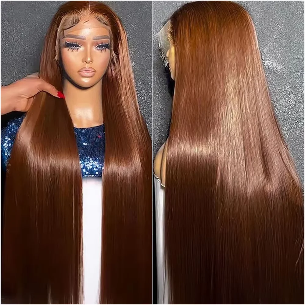 بيرو الشوكولاته البني 13x4 HD الدانتيل الجبهة خصلات الشعر المستعار الإنسان المرأة مستقيم شفاف الدانتيل الباروكات الأمامية # 4 ألوان مقطوعة مسبقًا