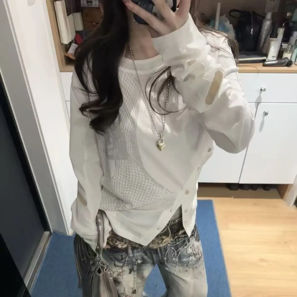 2000s Harajuku Vintage Slim Long Sleeve T Shirts Y2k Autumn American Streetwear Women Shirts Japan Style Subculture Casual Tops