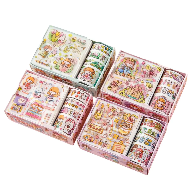 Cute Kawaii Washi Masking Tape Set, Memo Note for DIY Crafts Aesthetic Scrapbooking Sticker, Cute Animal Decorative Masking Tape