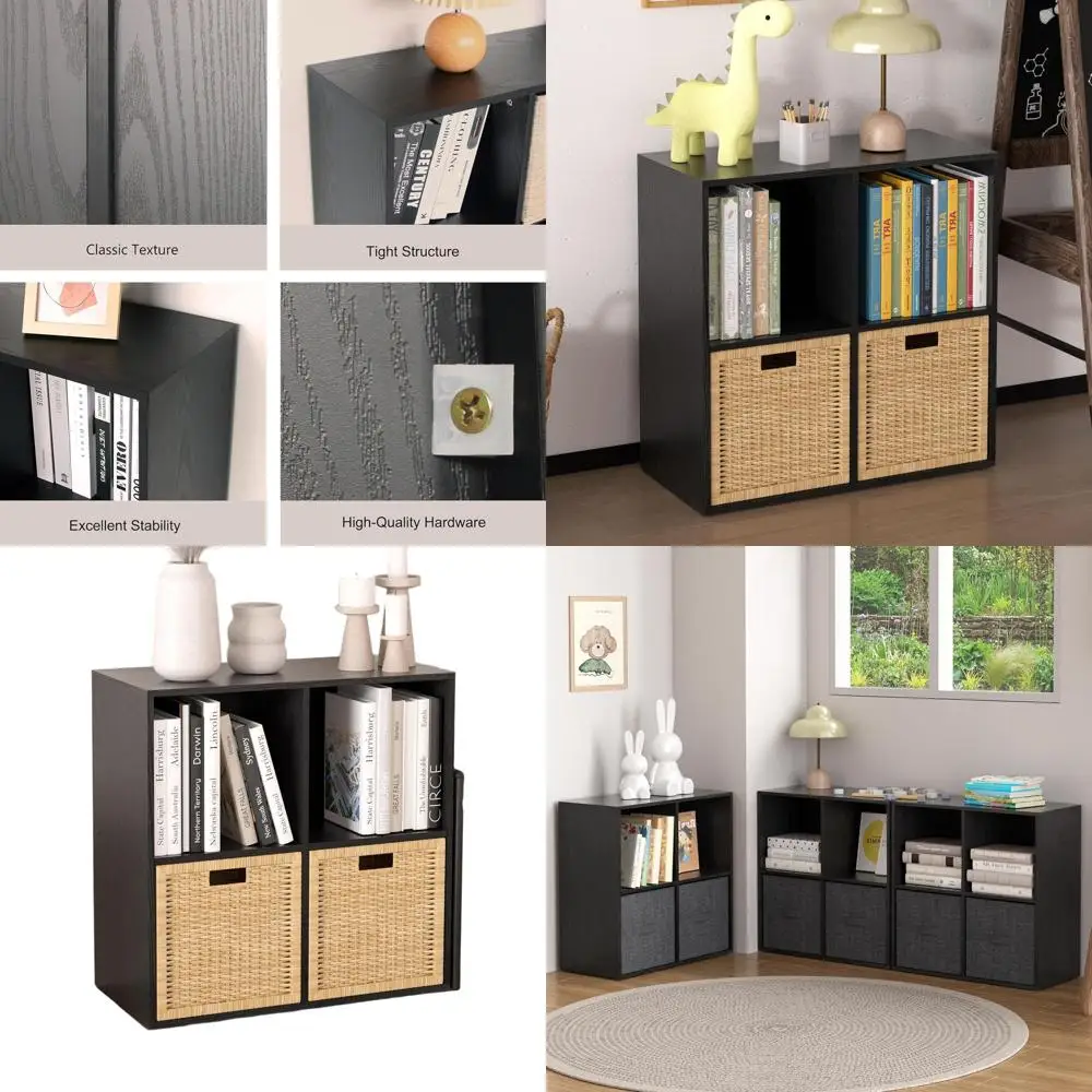 

Белый органайзер для хранения с 4 секциями и закрытой задней стенкой, полки-кубы для гостиной