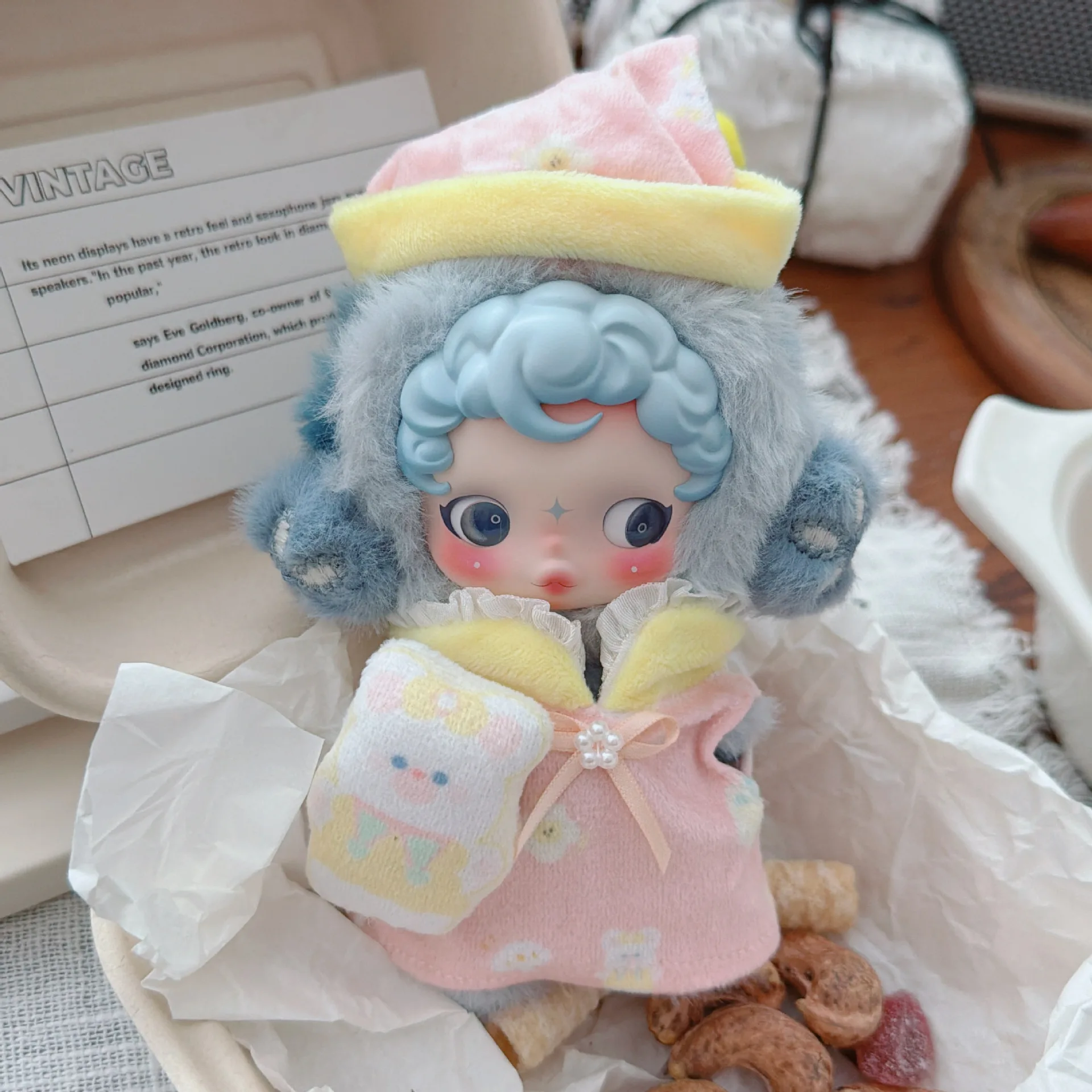 Conjunto Kawaii Rosa de 3 Peças para Bonecas de Pelúcia Mini, Roupas para Bonecas de 10-15cm, Acessórios para Colecionadores de Meninas