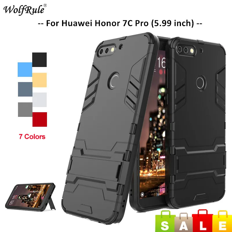 

For Cover Huawei Honor 7C Pro Case WolfRule TPU & PC Fitted Cases Holder Phone Case For Huawei Honor 7C Pro Cover Shell 5.99''