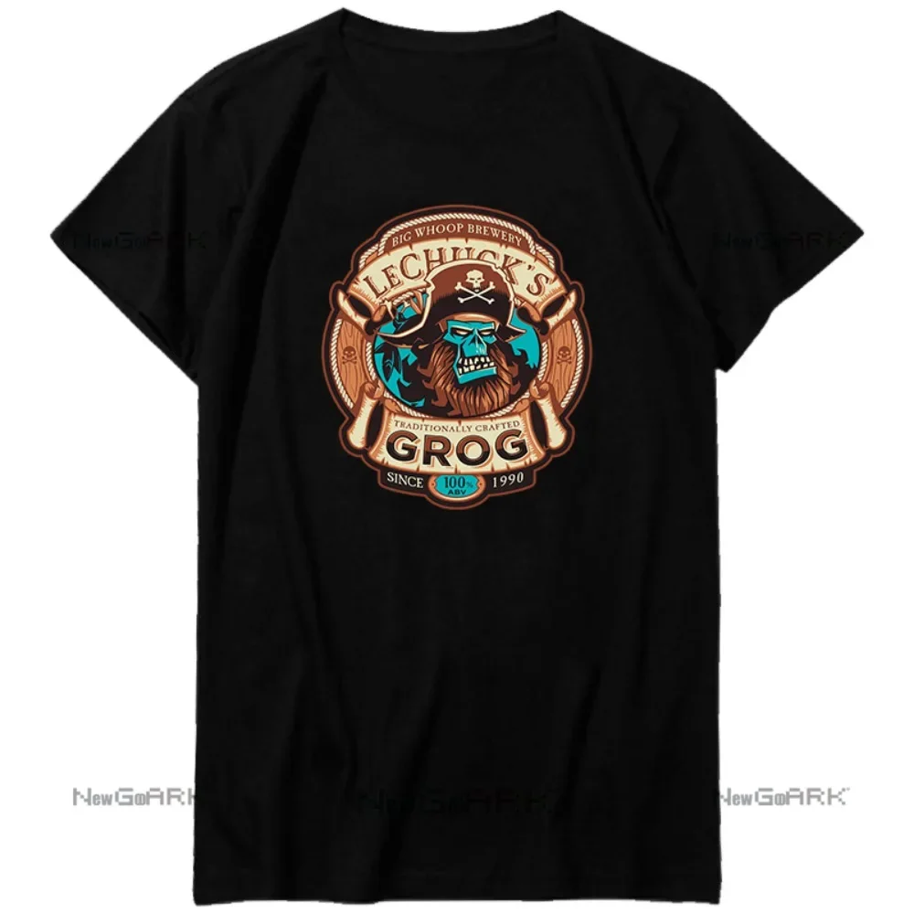 Футболка мужская летняя с коротким рукавом, одежда в стиле Харадзюку, с рисунком призрака, пирата, обезьяны, остров lechaku, пивоварни, Классическая графическая одежда