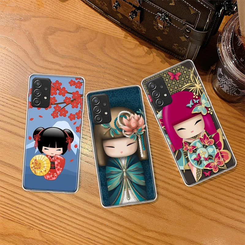 Kokeshi Doll Coque Shell Phone Case For Galaxy Note 20 Ultra 10 Lite 9 8 A05S A15 A25 A35 A55 M11 M12 M21 M30S M31 M32 M51 M5