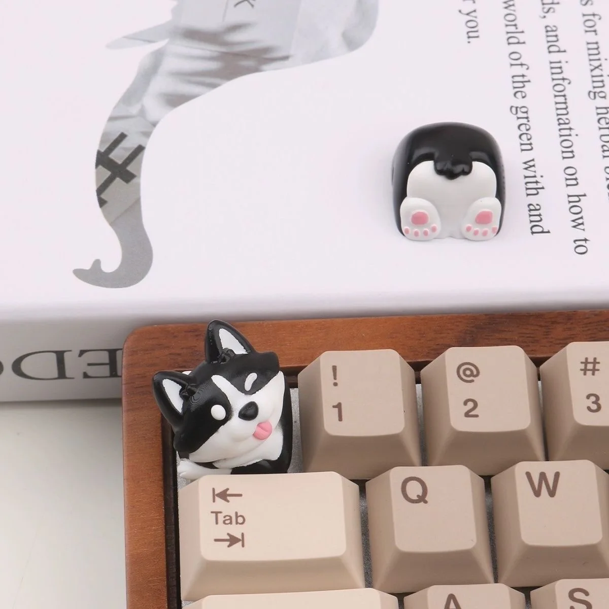 Universal Cartoon Corgi Keycaps 3D Corgi Butt Keyboard Cap DIY Handmade Mechanical Keyboard Keycap