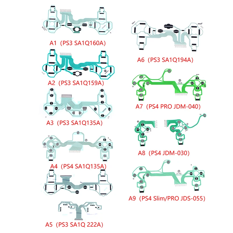 Controller Ribbon Circuit Board for PS3 Controller SA1Q160A 159A 113A SA1Q135A 222A SA1Q194A Vibration Conductive Film For Ps4