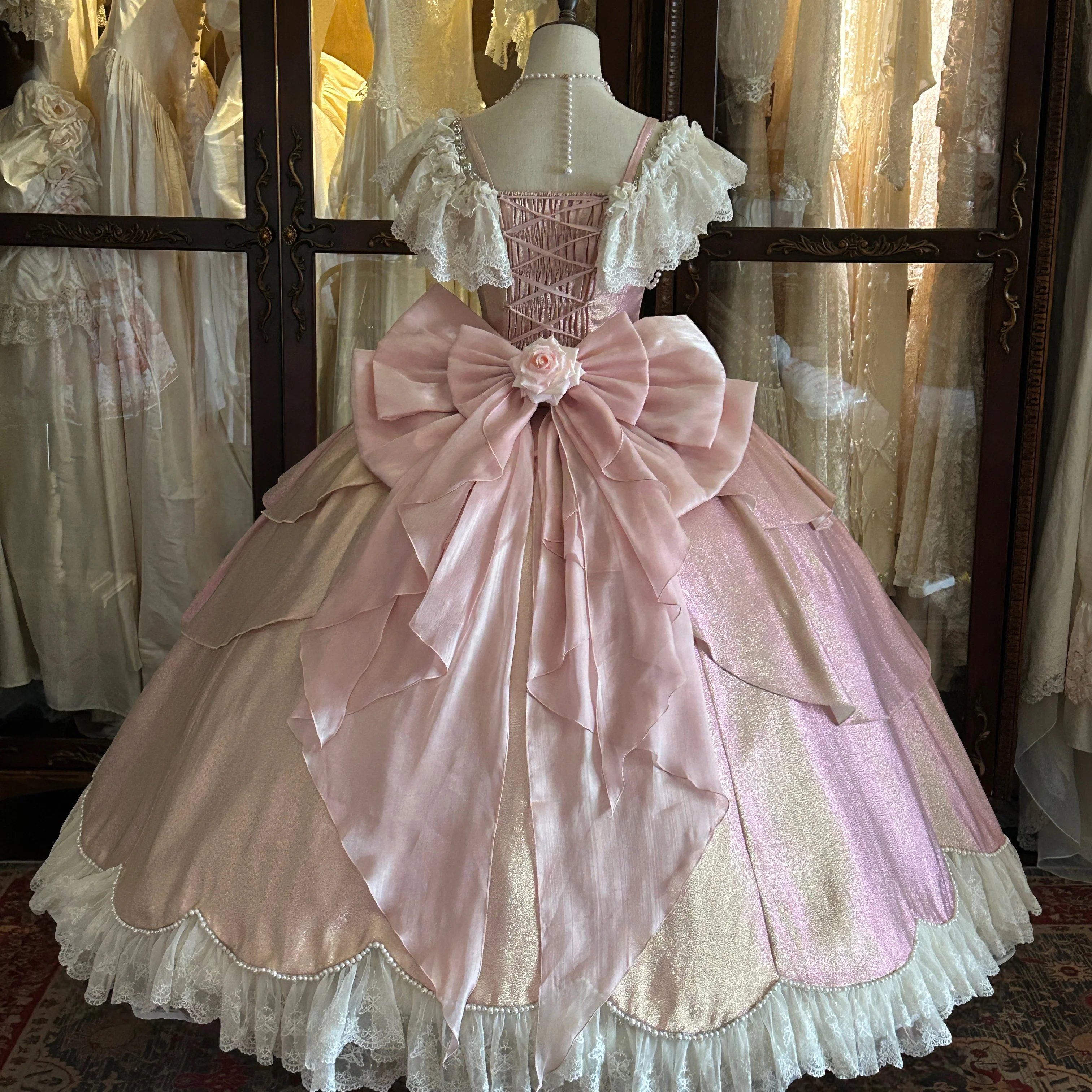 حالمة رائع اليابانية الأصلية لوليتا فستان الأميرة ثوب مسائي الوردي حفلة عيد ميلاد القادمة من العمر حفل القوس فستان حلو #4