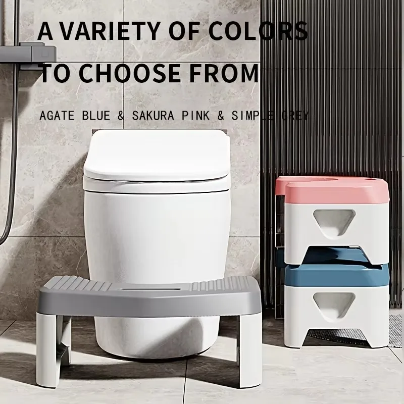 Toilet Stool for Bathroom Anti Slip Thickening Squatting Aid Footstool for Adults Kids Pregnant Women Improves Constipation