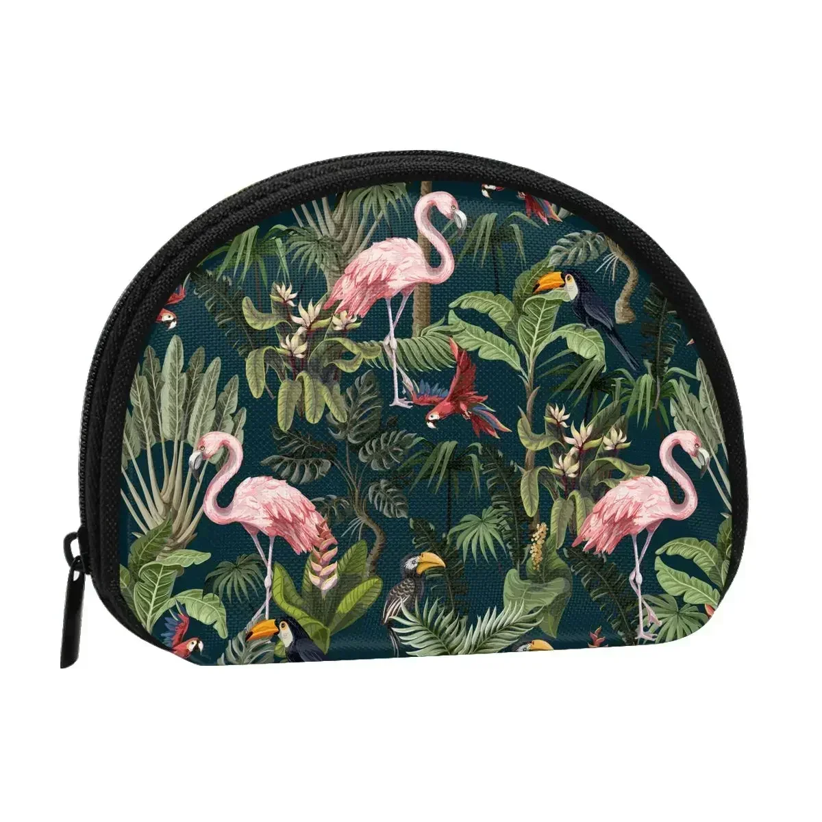 

Flamingos 3D Printing Coin Purse Ladies Shopping Portable Silver Bag Travel Credit Card ID Gift