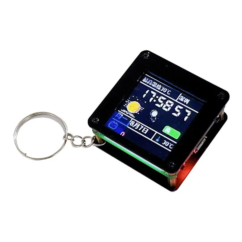 ESP32 C3 Desktop Mini Ornaments 1.44-Inch LCD Display WiFi & BT Carry-on Pendant LVGL ST7735 Driver SPI interface