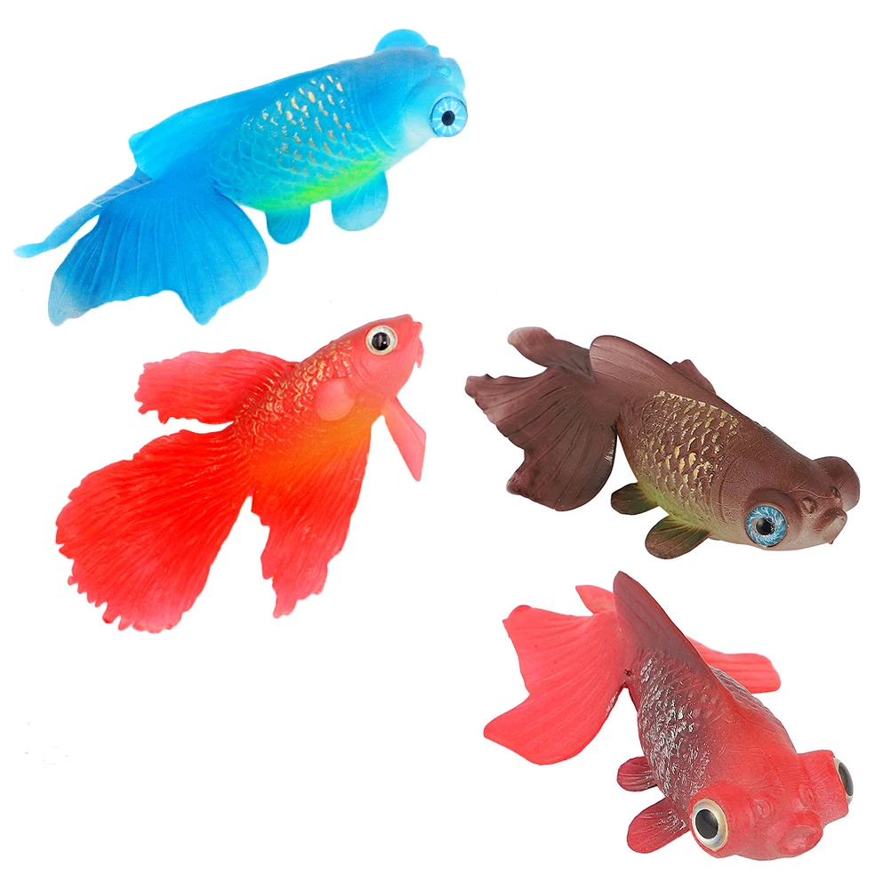 

4 Pcs Simulated Goldfish Decorations Luminous Effect Aquarium Tank Bowl Artificial Fish Ornament Vivid Atmosphere High