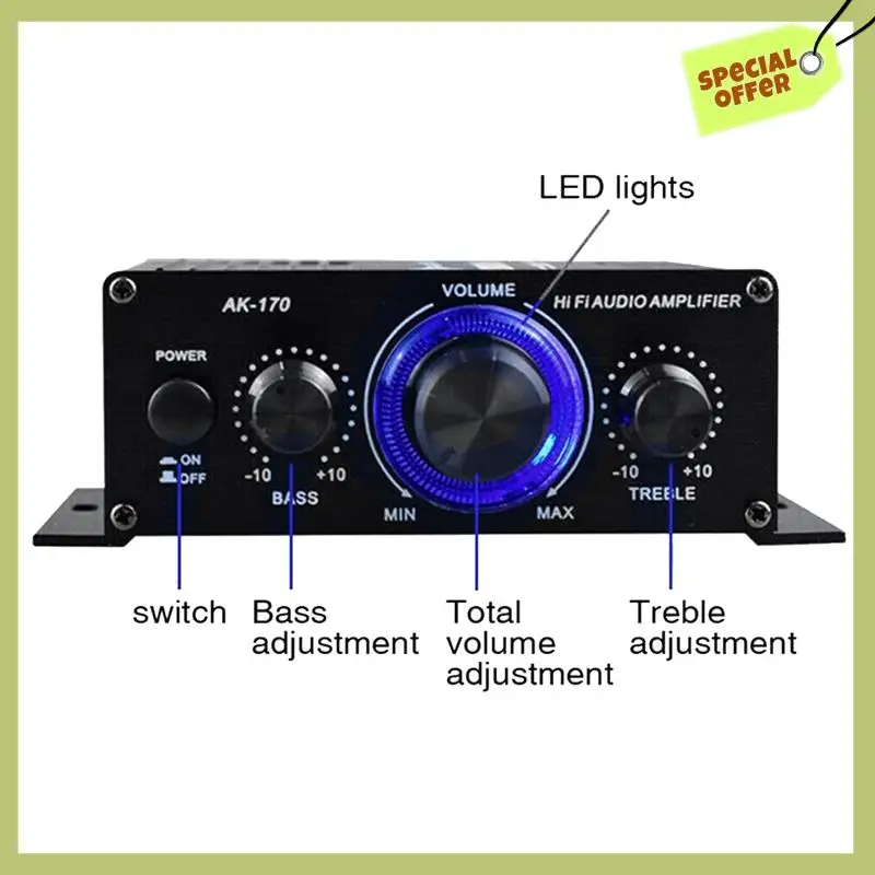 

Advanced Wireless Hifi Stereo Audio Power Amplifier Home Car Amplifier Audio Power Amplifier With RCA Input