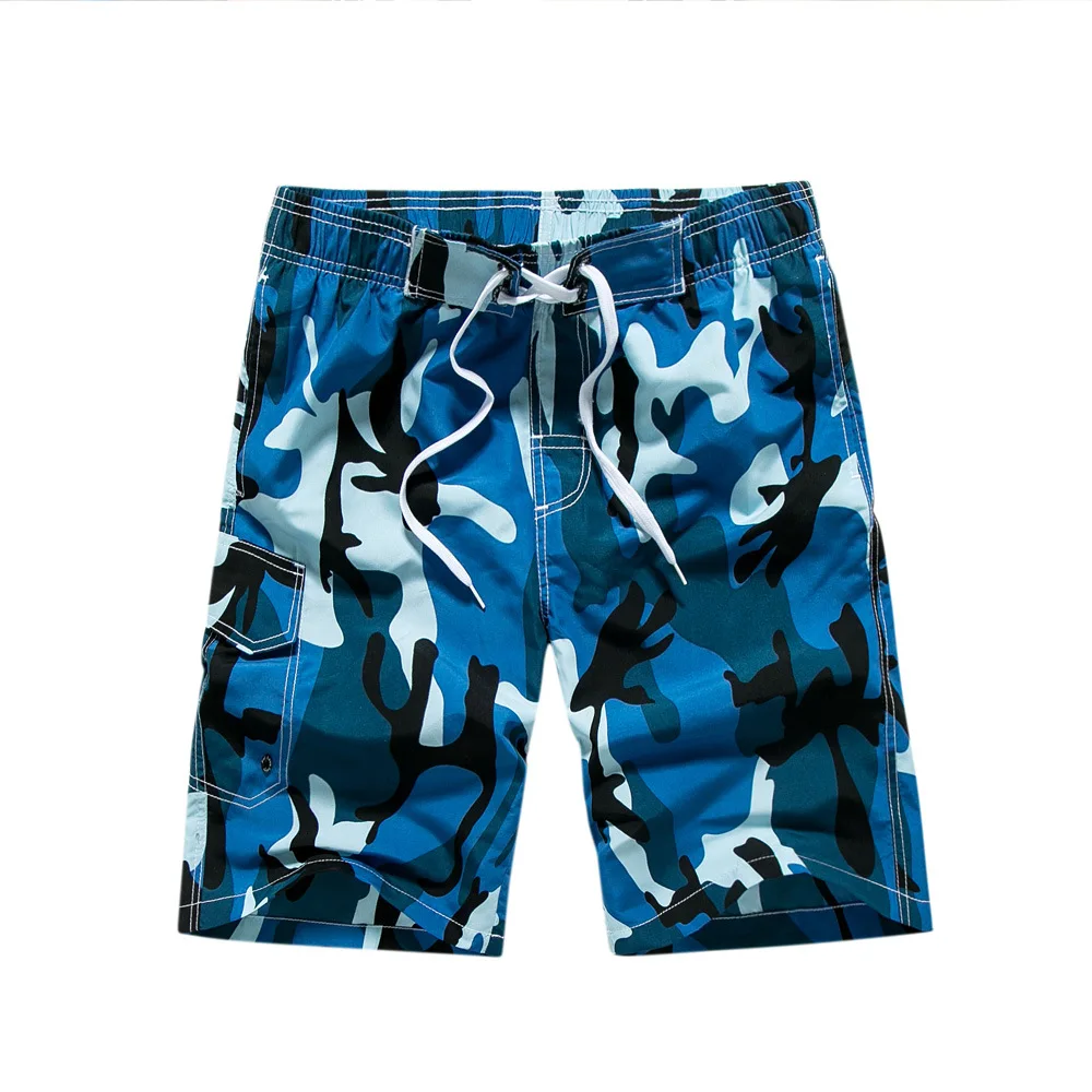 

Men's Camouflage Surf Board Shorts Swimming Beach Trunks Masculine Blue Green Bermuda Style for Surfing